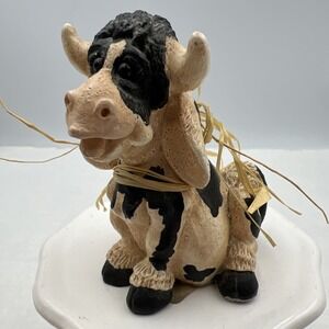 Vintage 1990's Pete Aspit Happy Holstein Cow Figure‎ Milking Cow